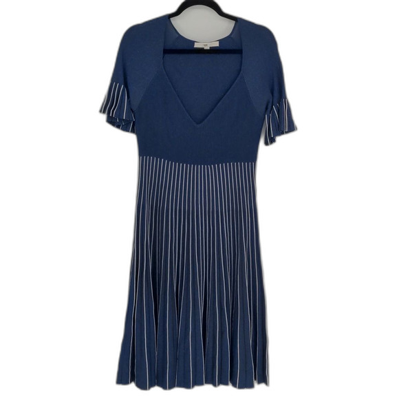 Jonathan‎ Simkhai Women's Pleated Metallic Stretch-Knit A-Line Dress Size Large - Picture 1 of 16